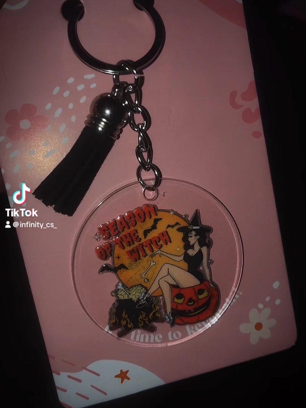 Season of the Witch Black Tassel Keychain